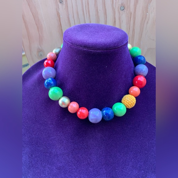 LGBTQ & Pride Rainbow Chunky Necklace from Recycled Materials - Picture 5 of 8
